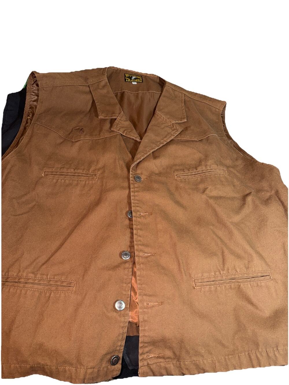 Wyoming Traders Canvas Vest Brown XXXL Western Cowboy Button Front Pocketed